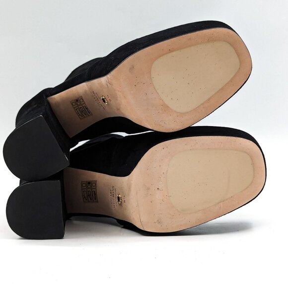 Stuart Weitzman Skyhigh Black Suede Sock Platform Sock Ankle Boots size 8.5 - Picture 6 of 11